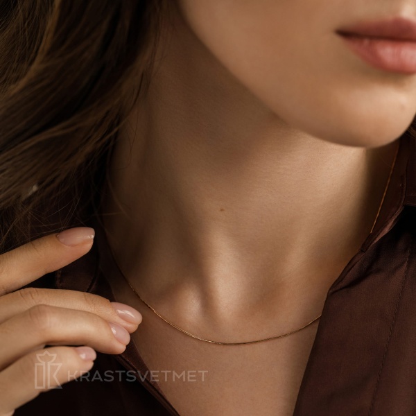 Цепь из красного золота 585, плетение «Снейк»